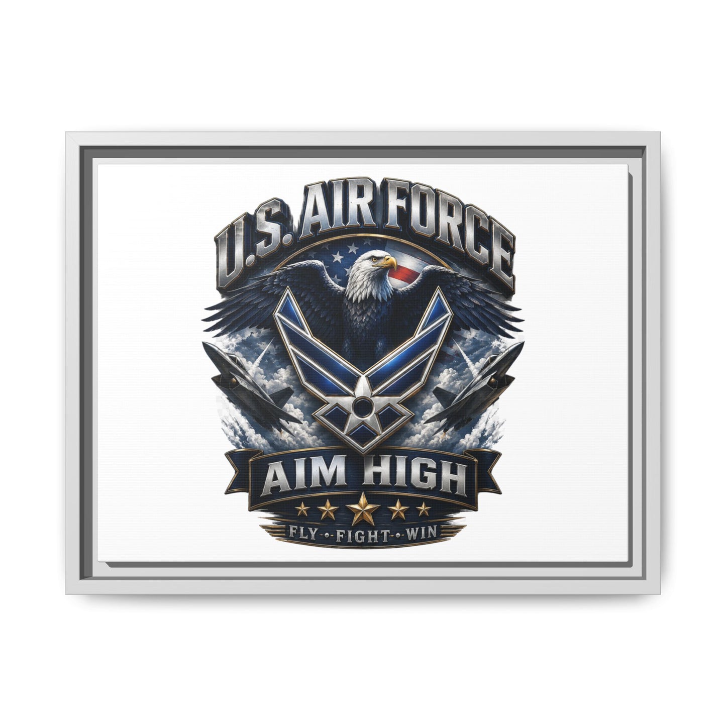 U.S. Air Force 'Aim High' Framed Matte Canvas Wall Art