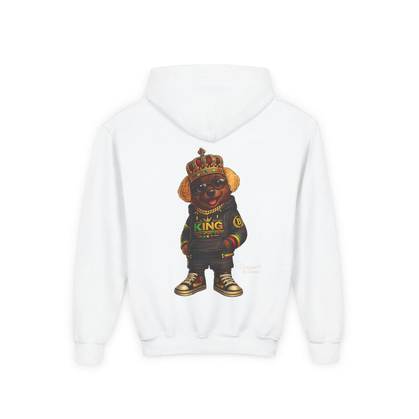 Youth Hoodie – 'King' Bear Streetwear Pullover