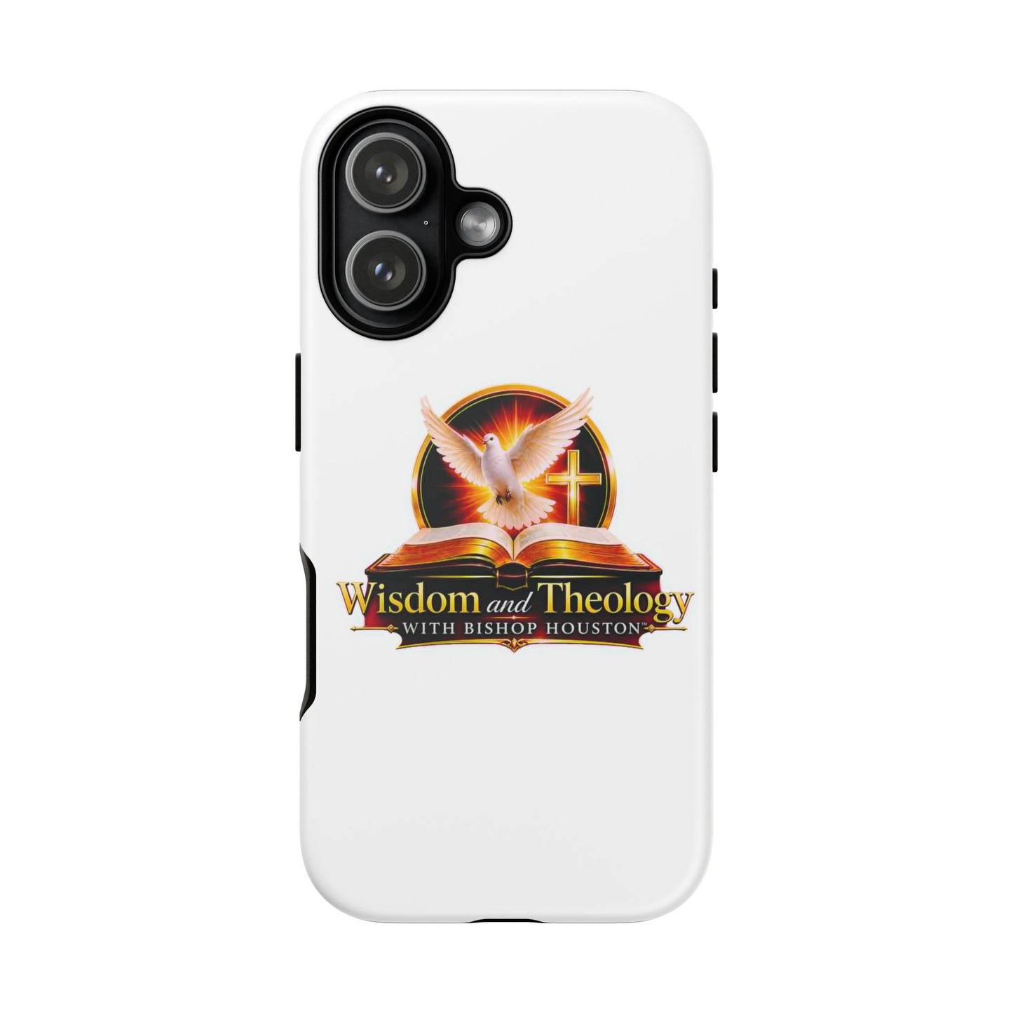 Wisdom and Theology Phone Case — Christian Dove & Cross Protective Tough Case