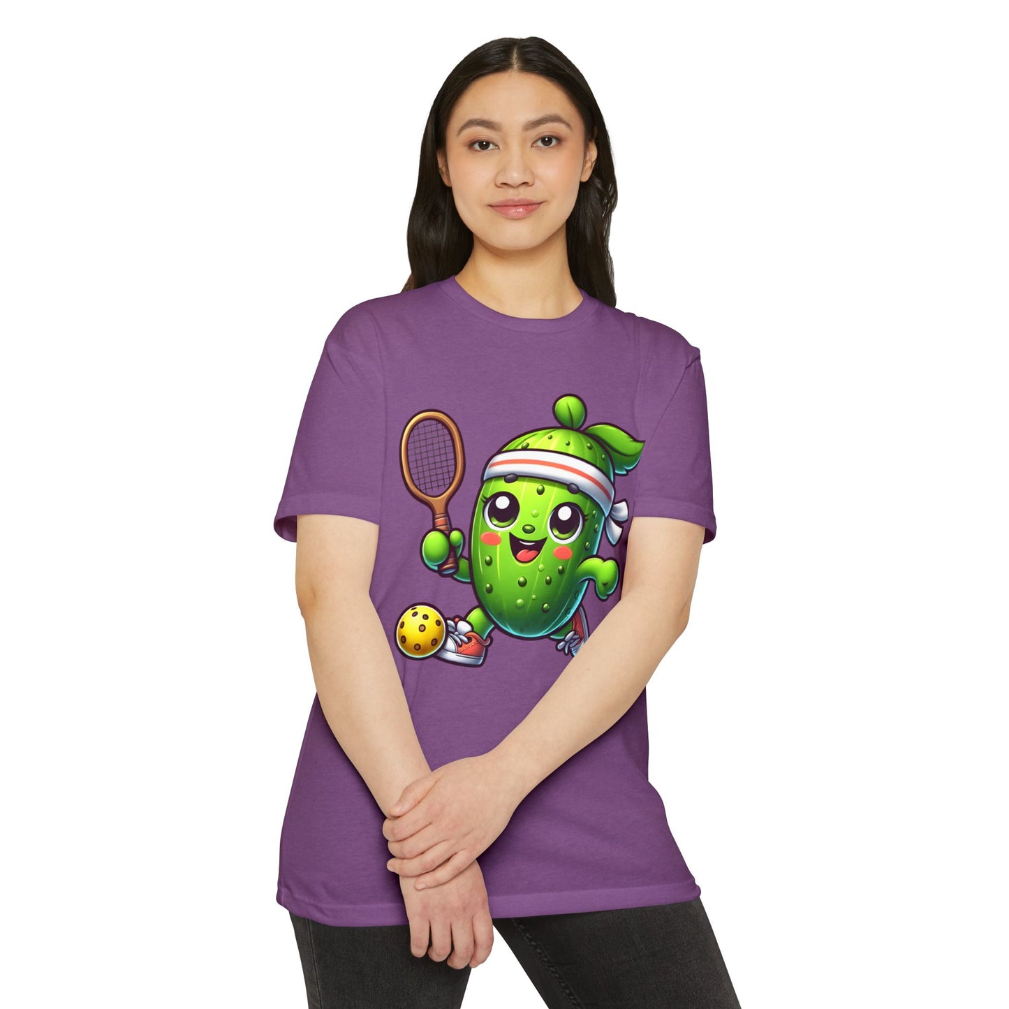 Pickle Tennis Player T-Shirt — Cute Pickle Playing Pickleball Graphic Tee