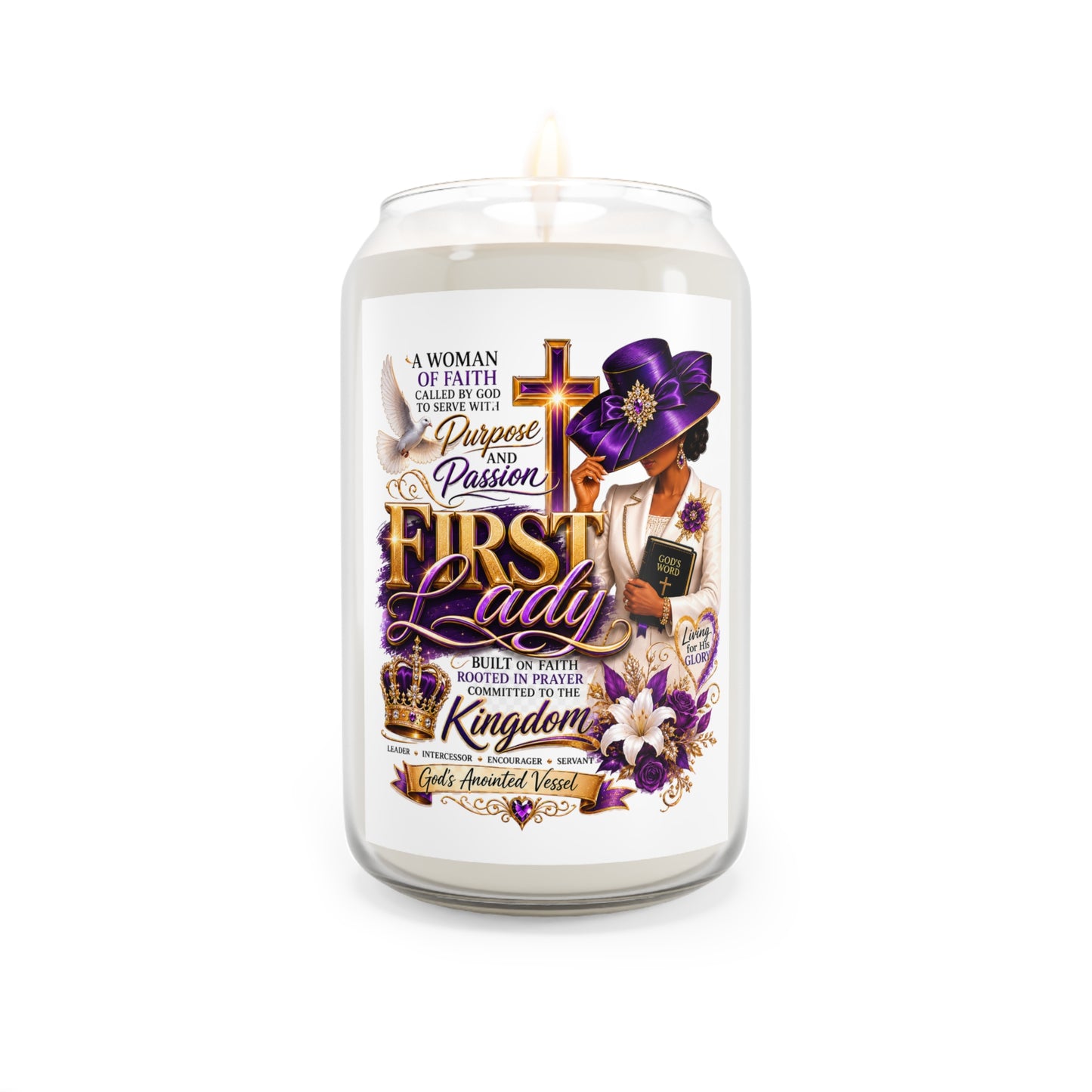First Lady Faith Candle — Scented Soy Jar (13.75 oz)