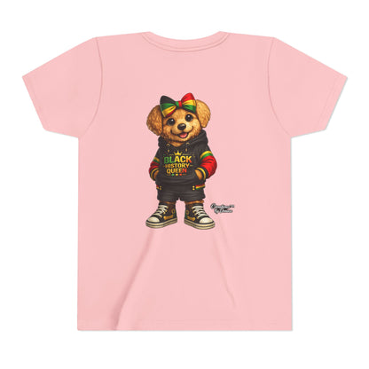 Youth Tee — Black History Queen Bear Graphic T-Shirt