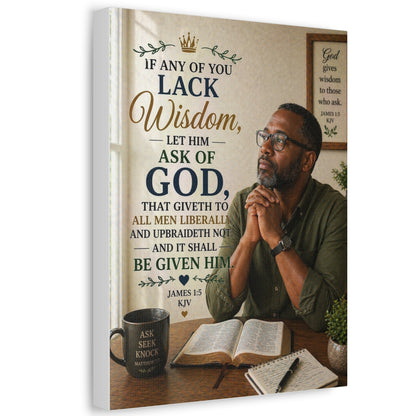Stretched Canvas - James 1:5 Scripture Wall Art (If Any of You Lack Wisdom)