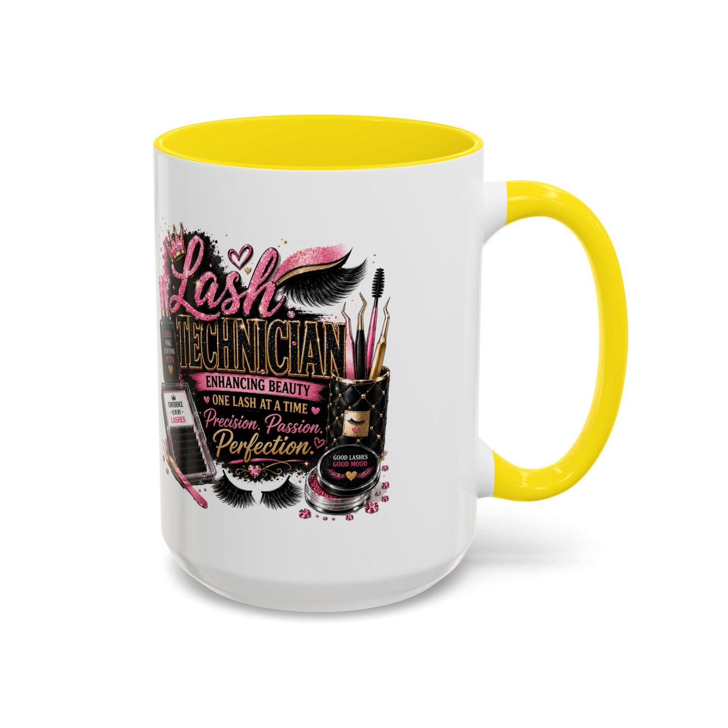 Lash Technician Coffee Mug – 'Enhancing Beauty One Lash at a Time' Accent Mug