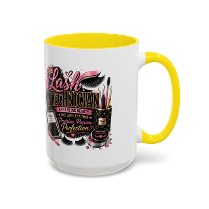 Lash Technician Coffee Mug – 'Enhancing Beauty One Lash at a Time' Accent Mug