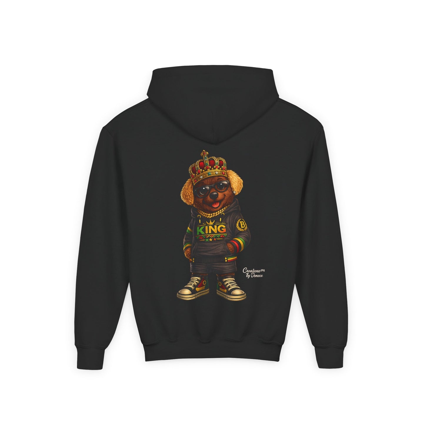 Youth Hoodie – 'King' Bear Streetwear Pullover