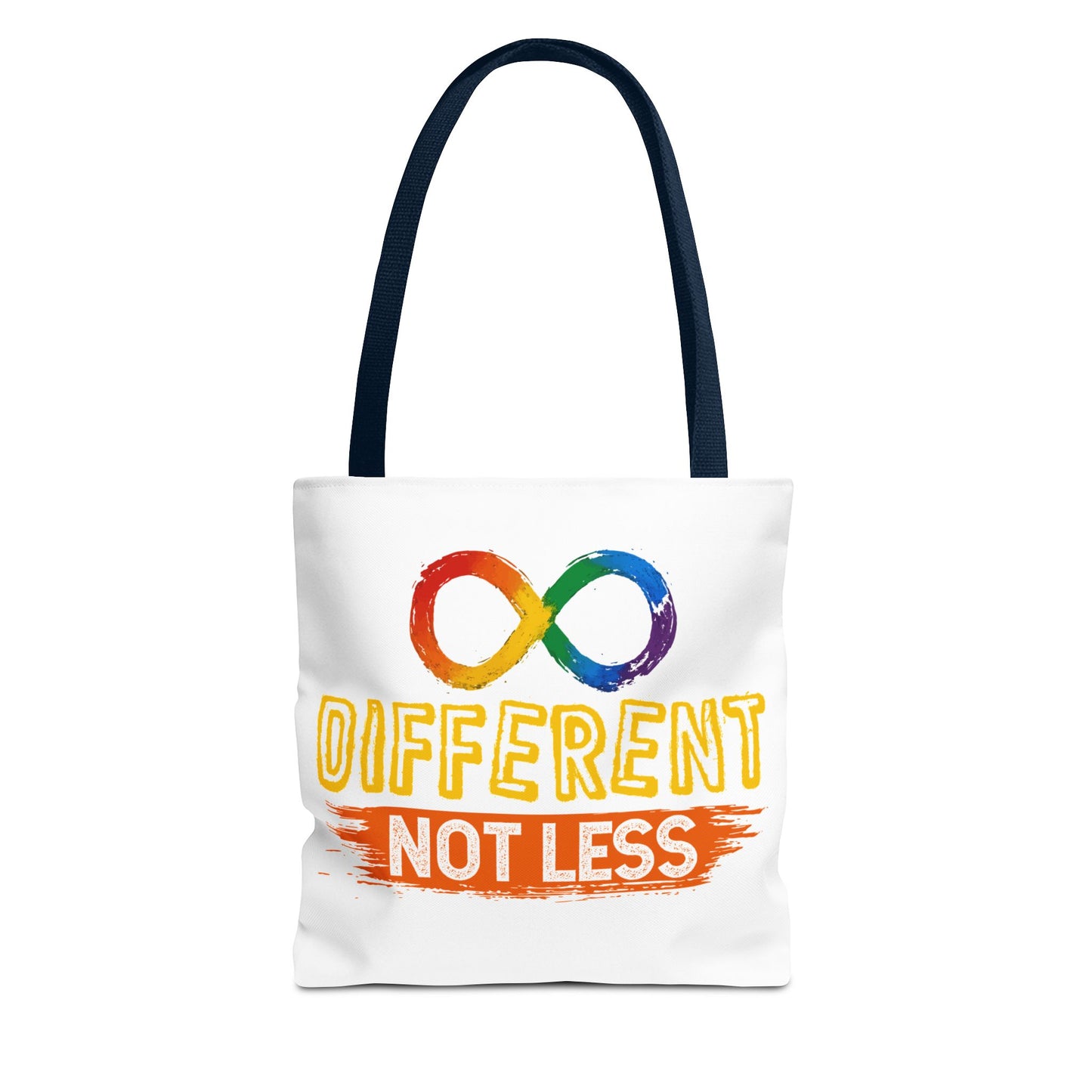 Autism Pride Tote Bag — "Different Not Less" Rainbow Infinity Reusable Shopper