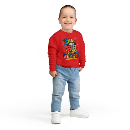 Toddler Sweatshirt - "Small Steps Big Future" Back-to-School Kids Crewneck