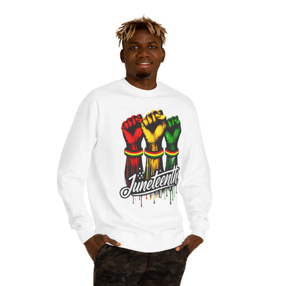 Juneteenth Fist Sweatshirt – Black Power Red Yellow Green Pride Crewneck