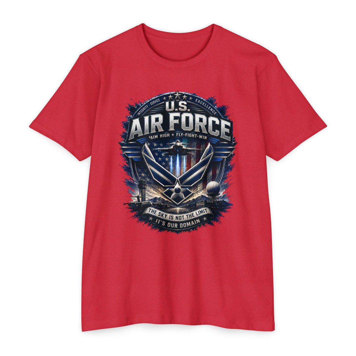 U.S. Air Force Graphic T-Shirt — Military Emblem Tee ("The Sky Is Not The Limit")