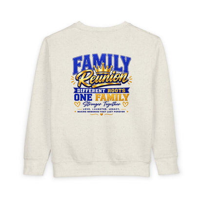 Family Reunion Toddler Sweatshirt — "Different Roots One Family" Kids Crewneck
