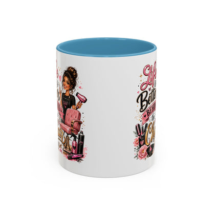 Life Is Better Behind the Chair Coffee Mug — Hair Stylist Barber Salon Gift (11/15oz)