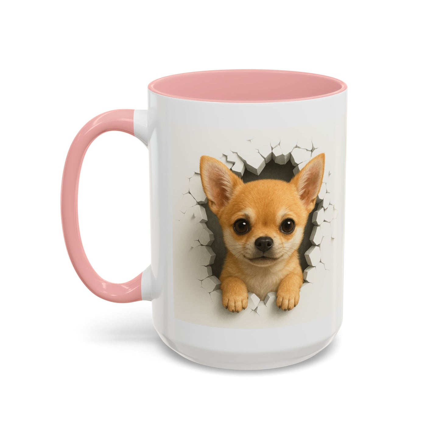 Chihuahua Peek-A-Boo Accent Coffee Mug – Cute Dog Lover Gift (11/15 oz)