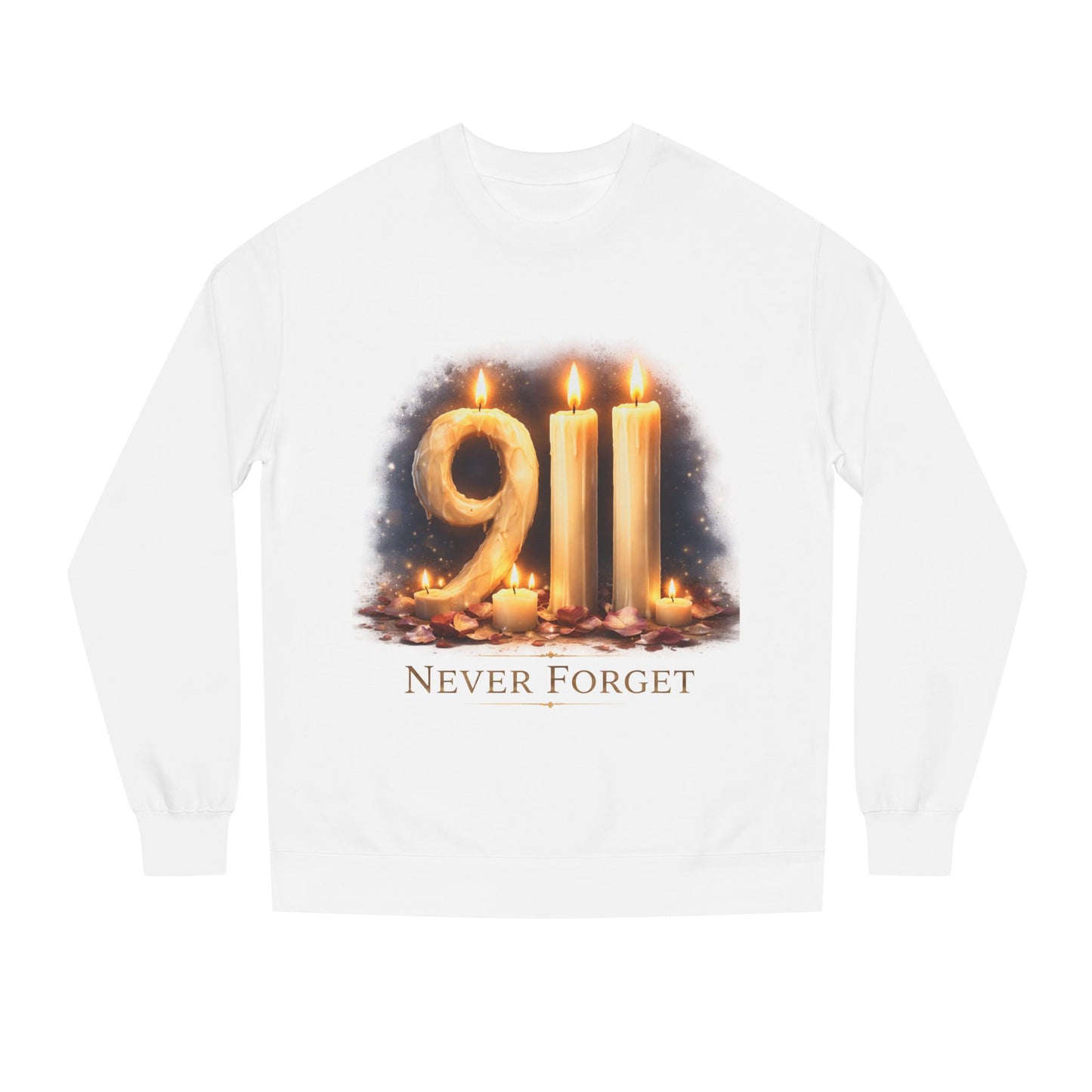 9/11 Never Forget Crewneck Sweatshirt — Memorial Tribute Pullover