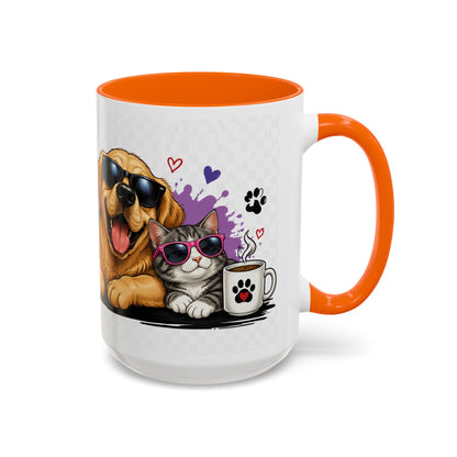 Dog and Cat Coffee Mug — 'This Is My Healer I'm A Cat' Cute Pet Lover Accent Mug (11/15oz)