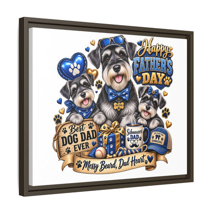 Happy Father's Day Schnauzer Canvas – Best Dog Dad Ever Framed Wall Art