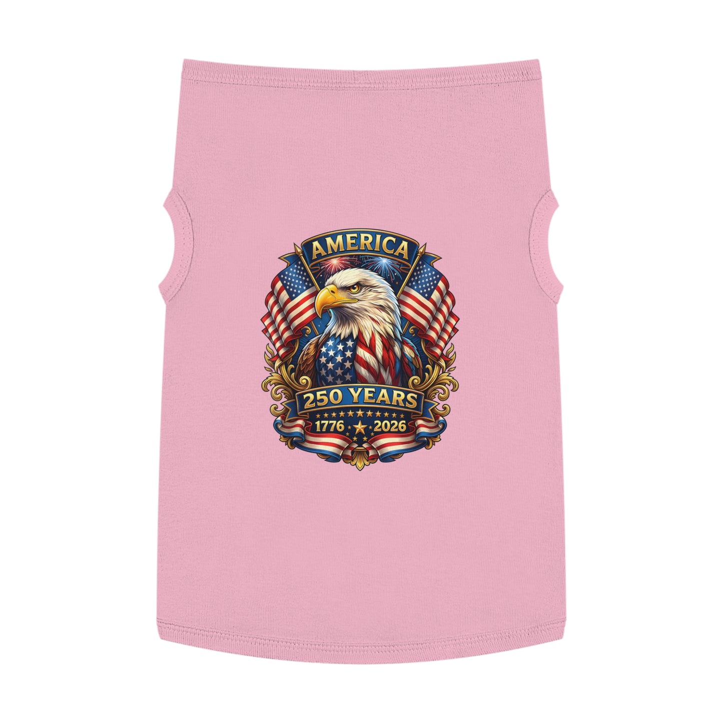 Patriotic Eagle Pet Tank Top – America 250 Years 1776-2026 Dog Shirt
