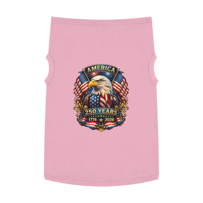 Patriotic Eagle Pet Tank Top – America 250 Years 1776-2026 Dog Shirt