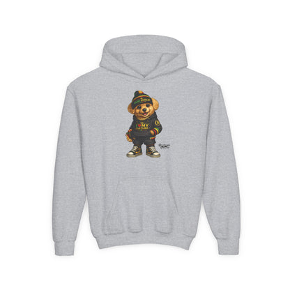 Kids Teddy Bear Hoodie — 'I Love My Culture' Streetwear Youth Sweatshirt