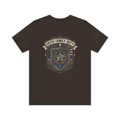 Police Badge Shield T‑Shirt — "Faith • Family • Duty" Graphic Tee