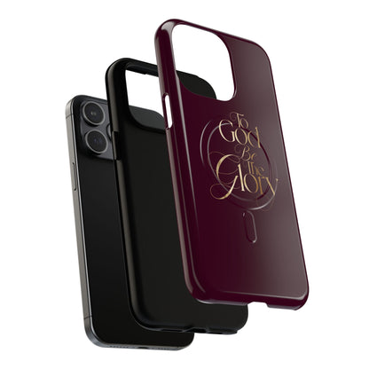 "To God Be The Glory" Tough Magnetic Phone Case — Burgundy Christian iPhone Cover