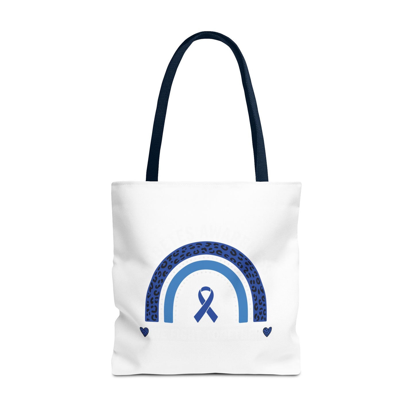 Blue Awareness Ribbon Rainbow Tote Bag – Support & Hope Everyday Tote