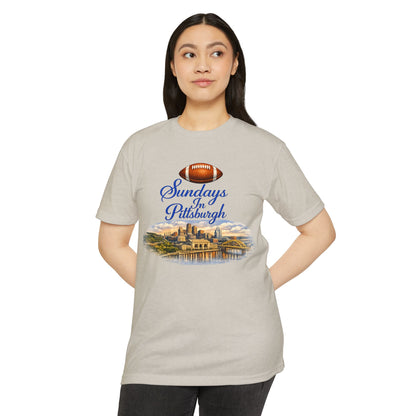 Sundays in Pittsburgh T‑Shirt — Vintage Football City Skyline Tee