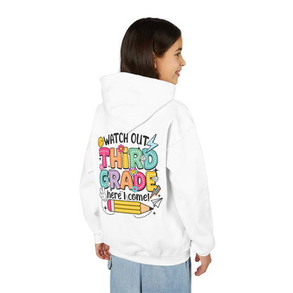 Kids "Watch Out Third Grade Here I Come" Hoodie - Back-to-School 3rd Grade Sweatshirt