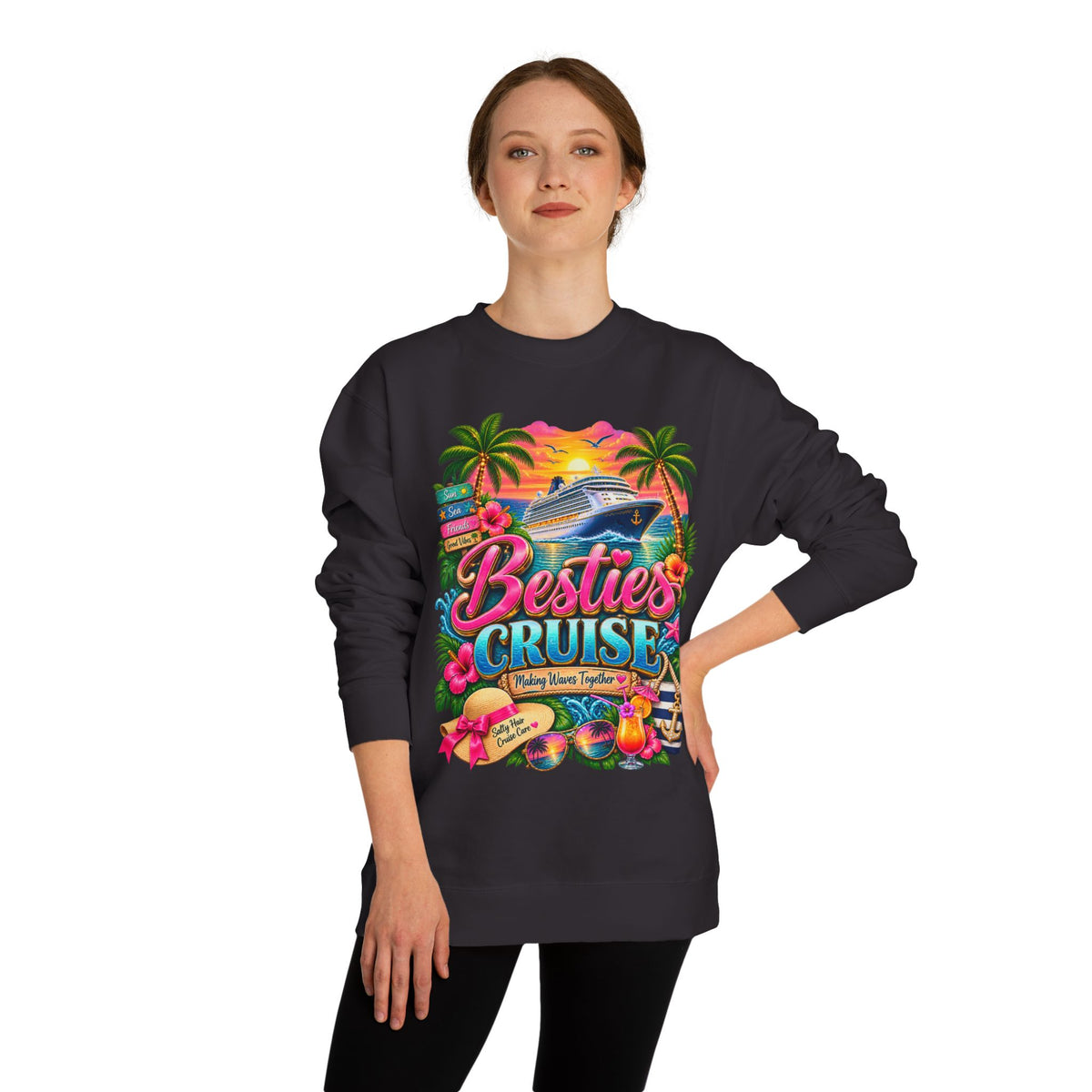Besties Cruise Sweatshirt - Tropical Girls' Cruise Crewneck