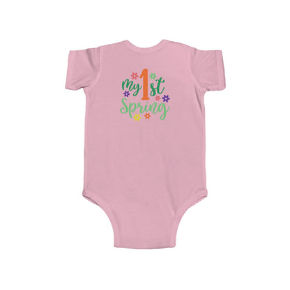 Baby Bodysuit — "My 1st Spring" Floral First-Spring Onesie