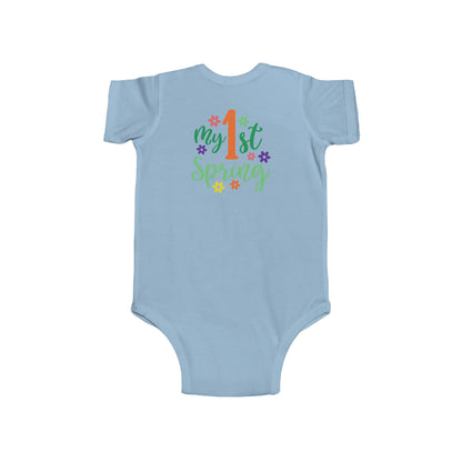 Baby Bodysuit — "My 1st Spring" Floral First-Spring Onesie