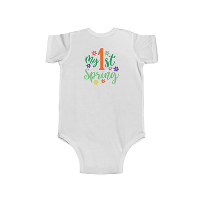 Baby Bodysuit — "My 1st Spring" Floral First-Spring Onesie