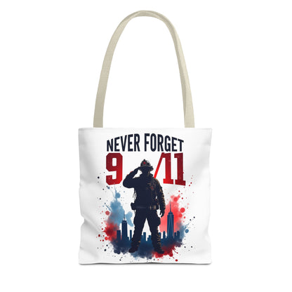 Never Forget 9/11 Tribute Tote Bag — Memorial Patriotic Canvas Carryall
