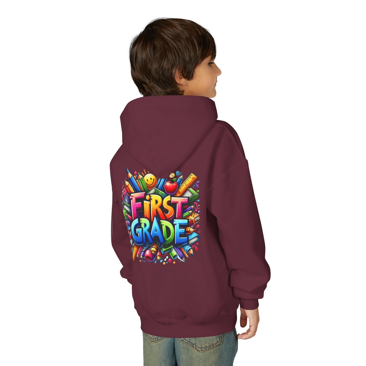 First Grade Kids Hoodie – Colorful Back-to-School Sweatshirt