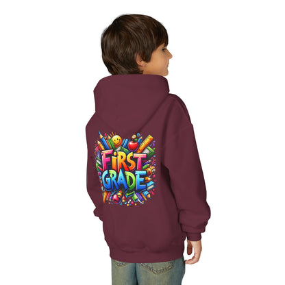 First Grade Kids Hoodie – Colorful Back-to-School Sweatshirt