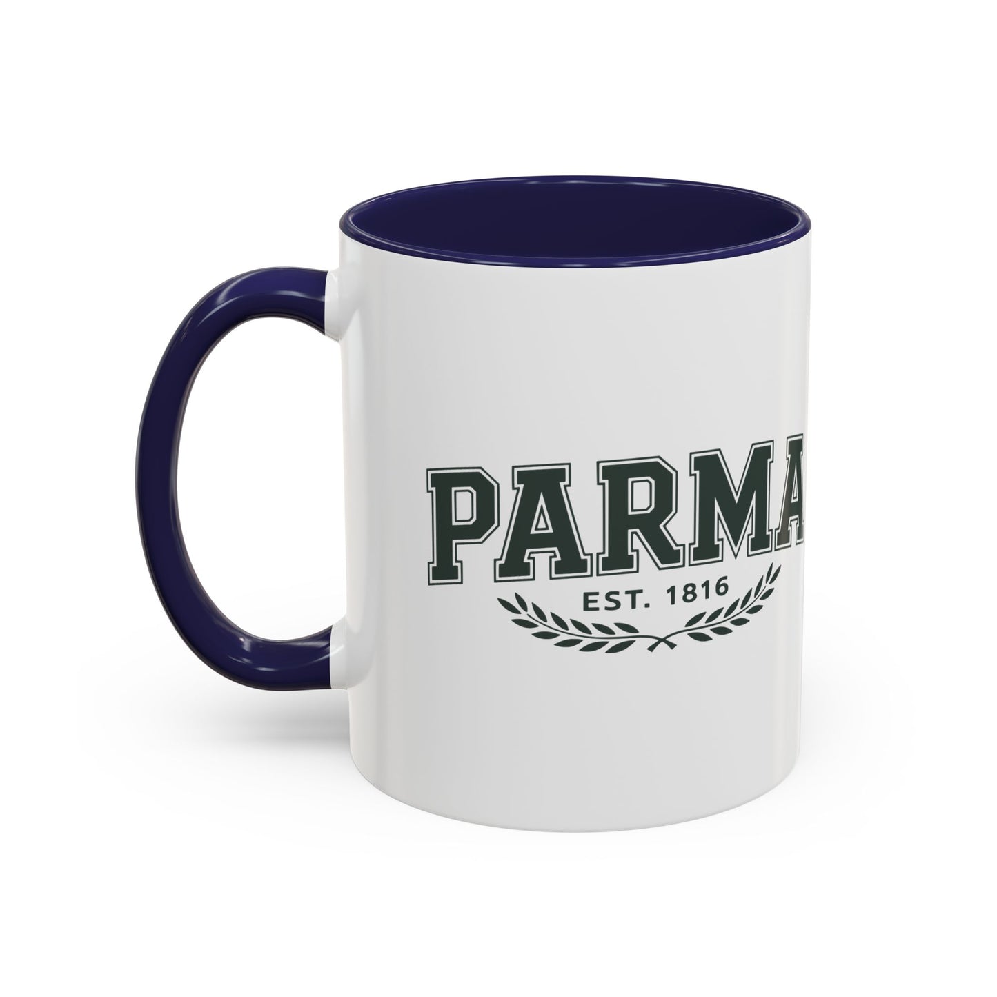 Parma Established 1816 Accent Coffee Mug — Vintage Collegiate Ceramic Coffee Cup