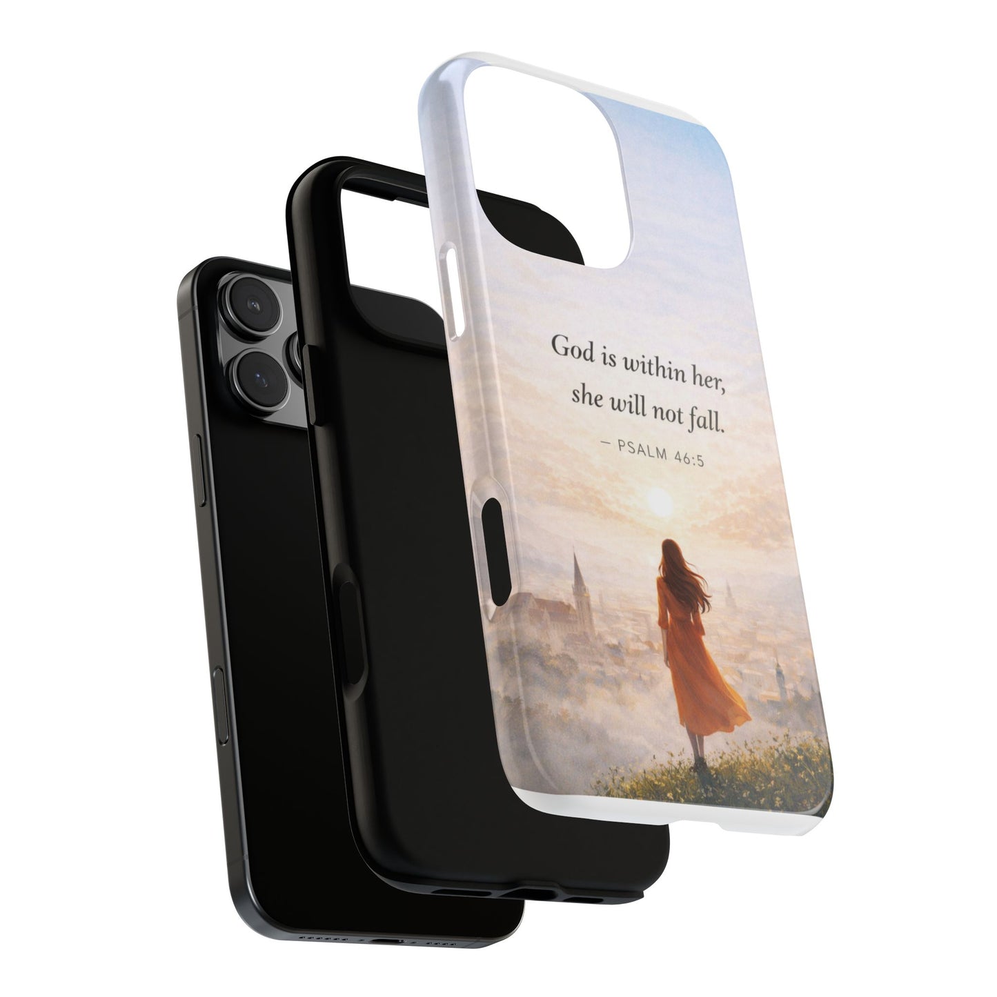 Inspirational Psalm 46:5 Phone Case — 'God is within her, she will not fall' Christian Phone Cover