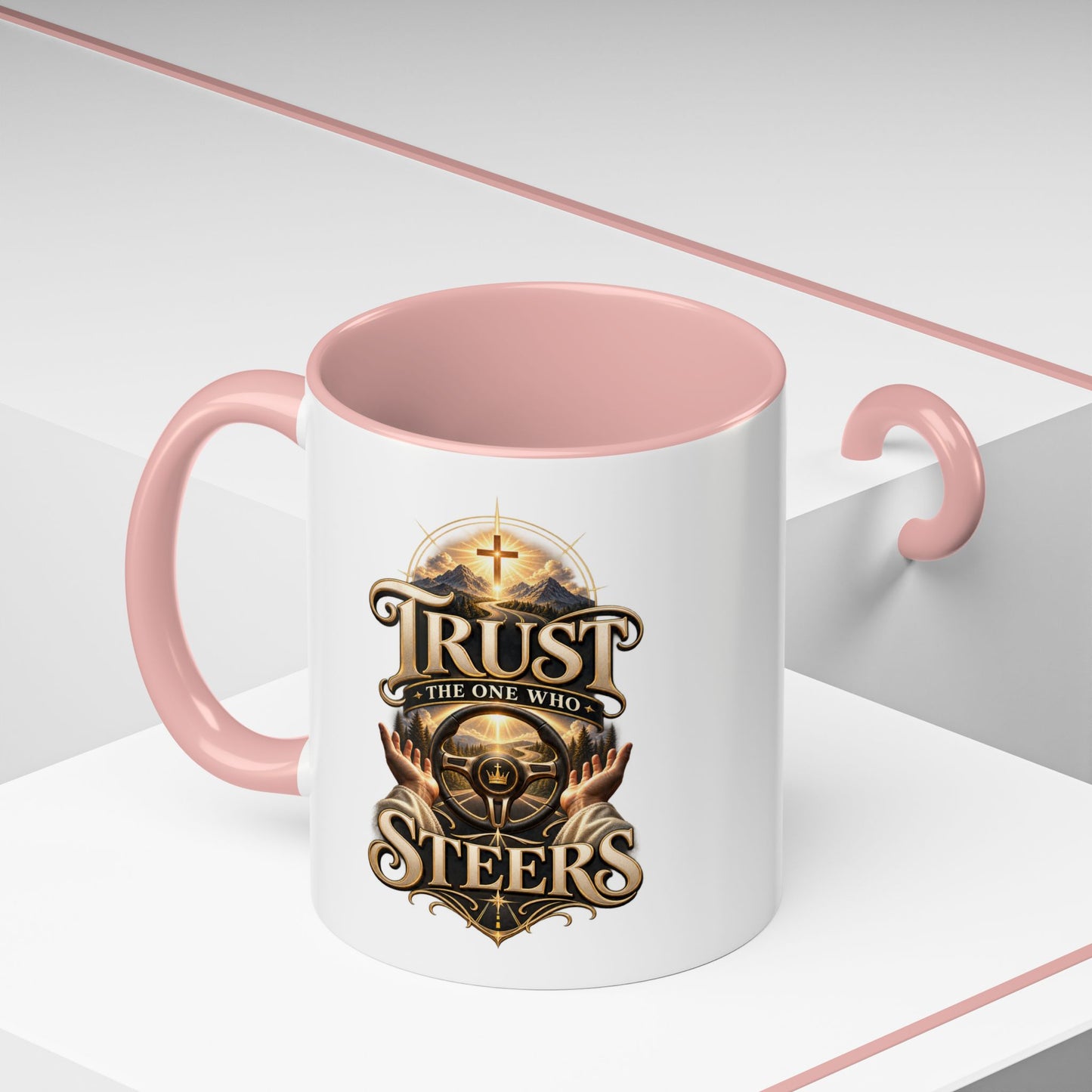 Faith Coffee Mug — "Trust the One Who Steers" Accent 11/15oz