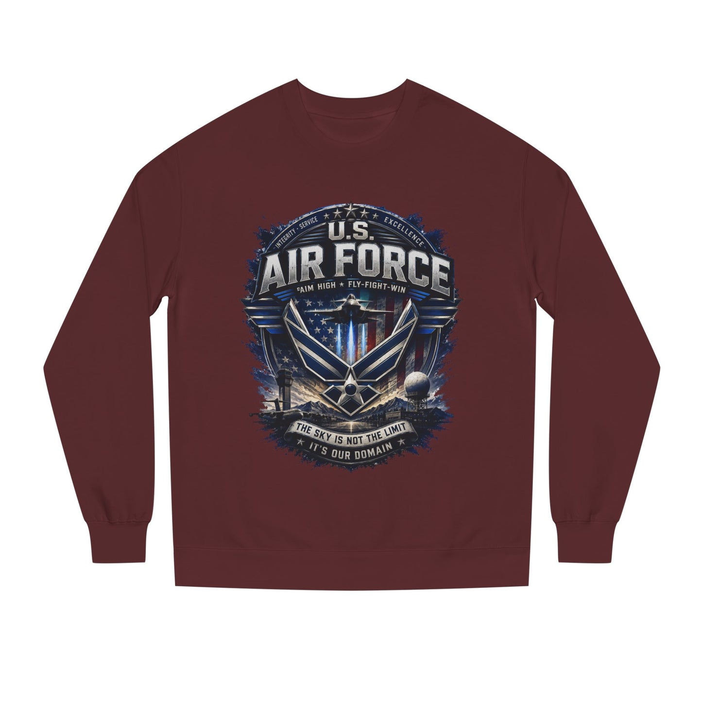 Air Force Crewneck Sweatshirt - U.S. Military Emblem Graphic