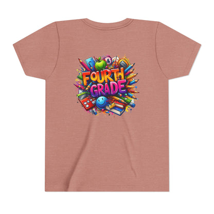 Fourth Grade Youth T‑Shirt – Colorful School Supplies Back to School Tee