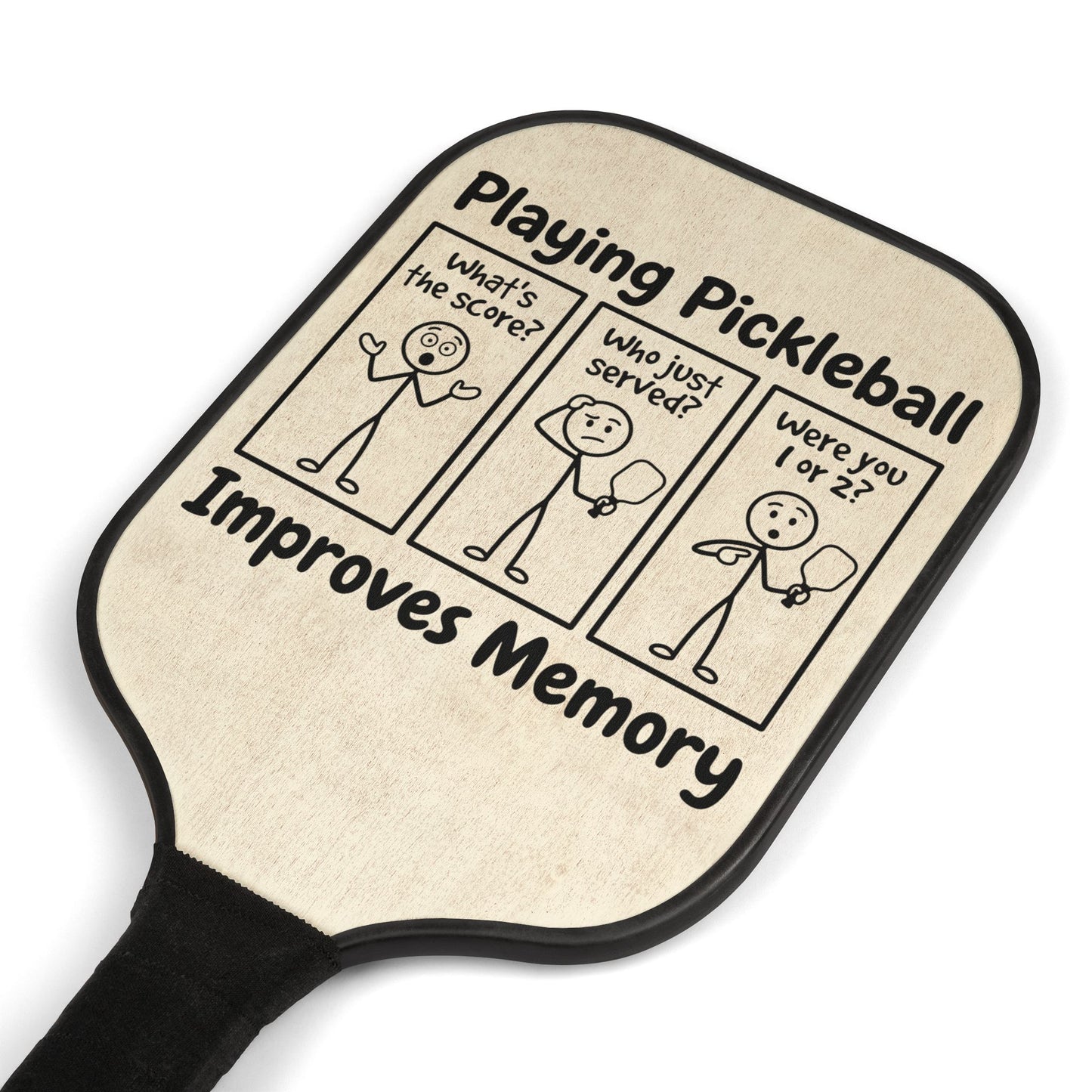 Pickleball Paddle Set — "Playing Pickleball Improves Memory" Funny Graphic Paddle & Balls Kit