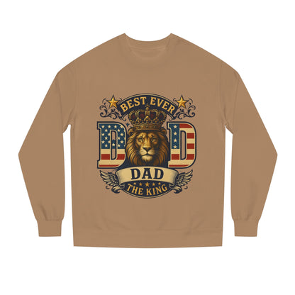 Best Ever Dad Crewneck Sweatshirt — "Dad The King" Lion Patriotic Fathers Day Gift