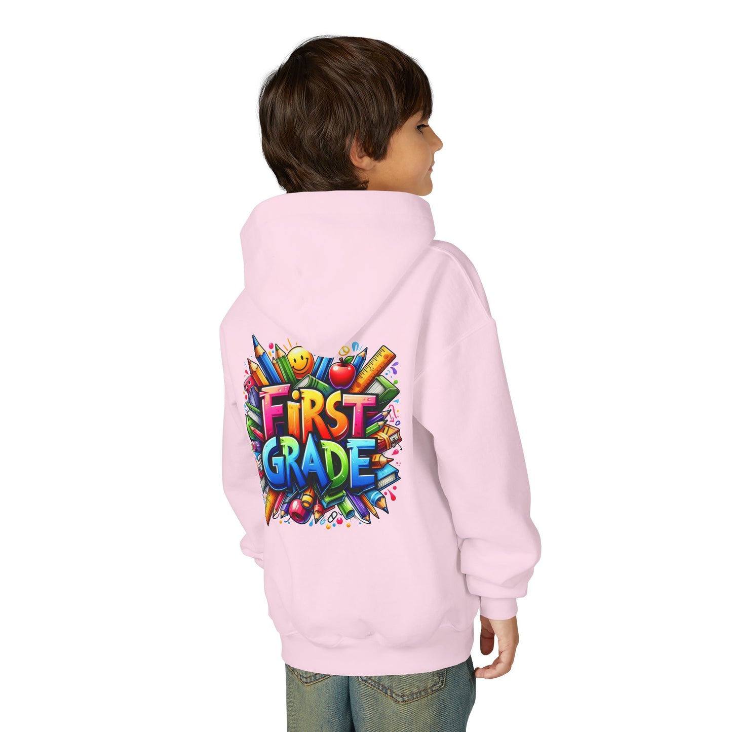 First Grade Kids Hoodie – Colorful Back-to-School Sweatshirt
