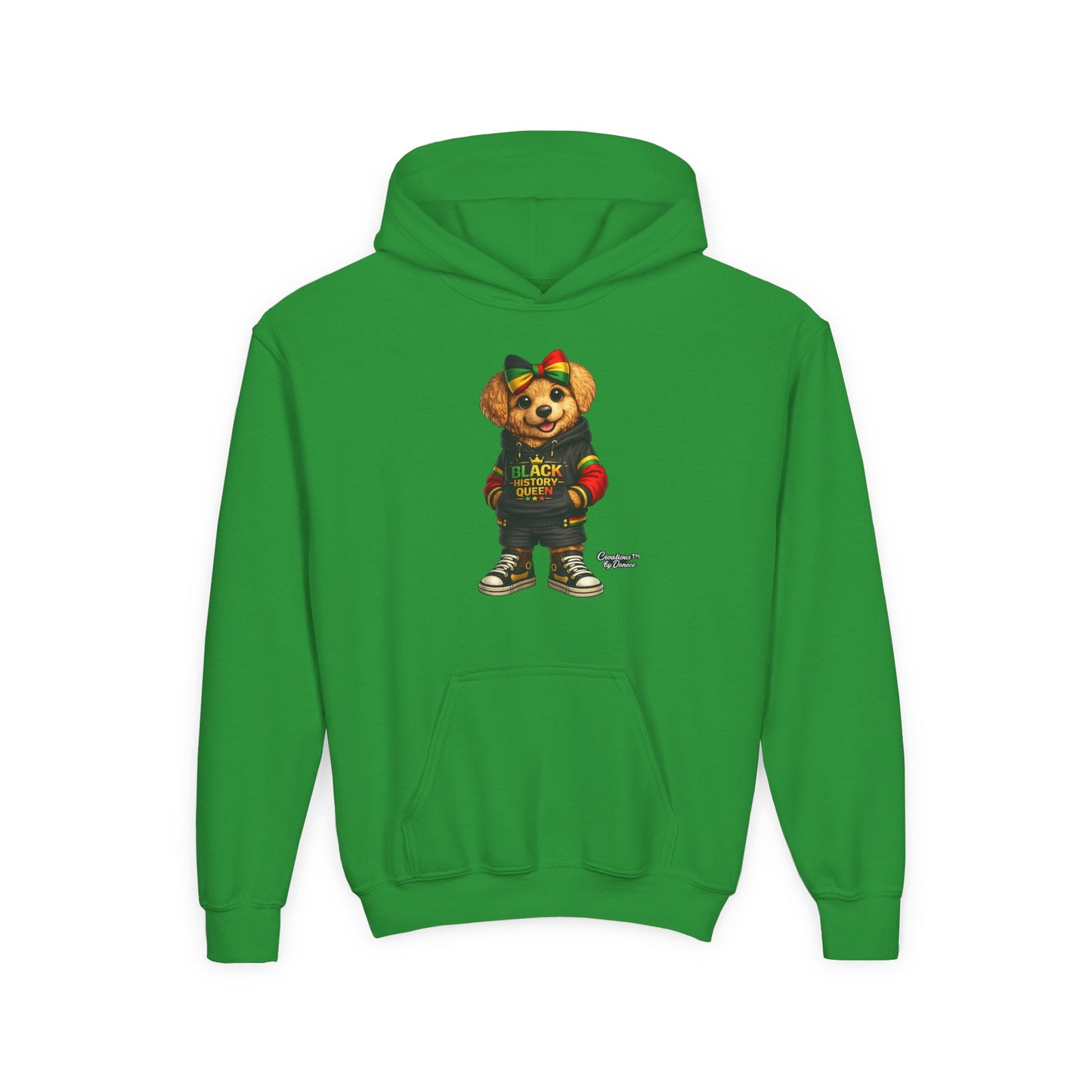 Youth Hoodie — Rasta Bear "Black History Greatness" Kids Pullover