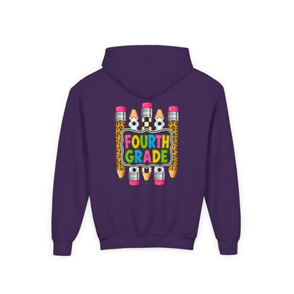 Fourth Grade Kids Hoodie — Colorful Pencil School Sweatshirt