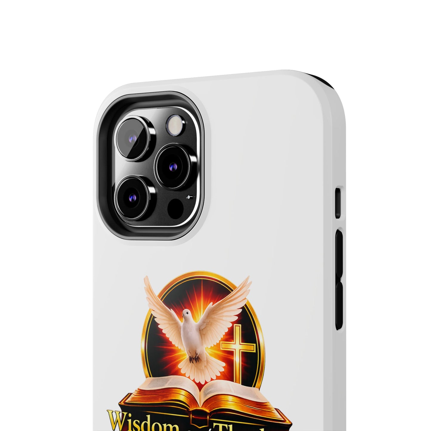 Wisdom and Theology Tough Phone Case — Christian Dove & Cross Design