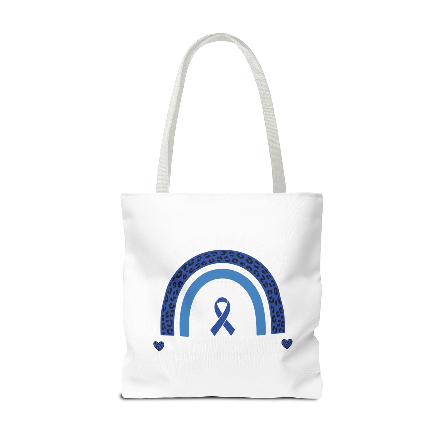 Blue Awareness Ribbon Rainbow Tote Bag – Support & Hope Everyday Tote