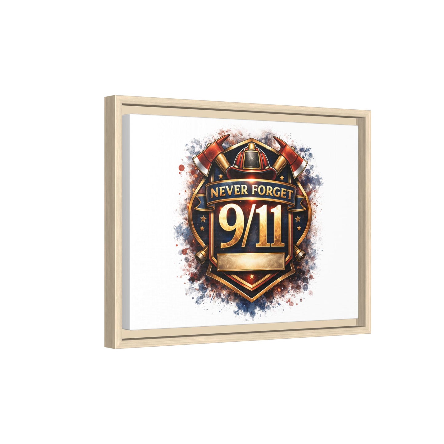 Framed Matte Canvas — 'Never Forget 9/11' Memorial Wall Art