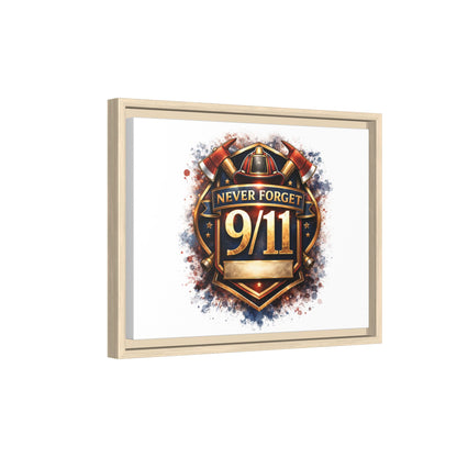 Framed Matte Canvas — 'Never Forget 9/11' Memorial Wall Art