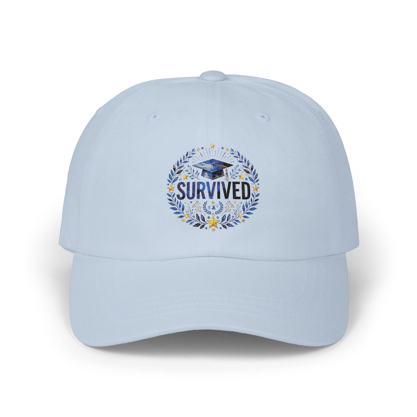 Survived Floral Crest Dad Cap – Inspirational Embroidered Baseball Hat